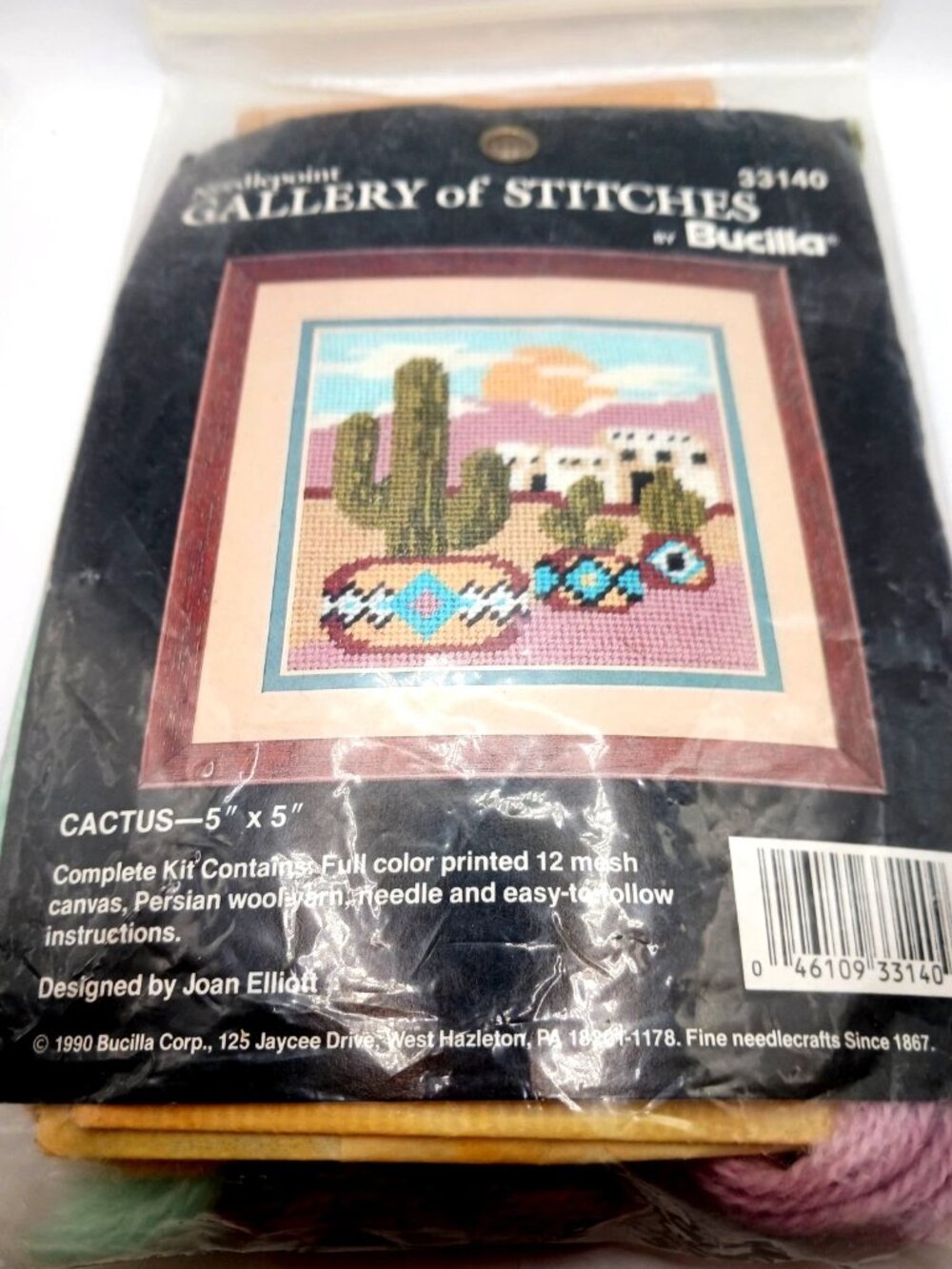 Bucilla Counted Cross-Stitch Cactus 5"x5"Gallery of Stitches New + Sealed  33014
